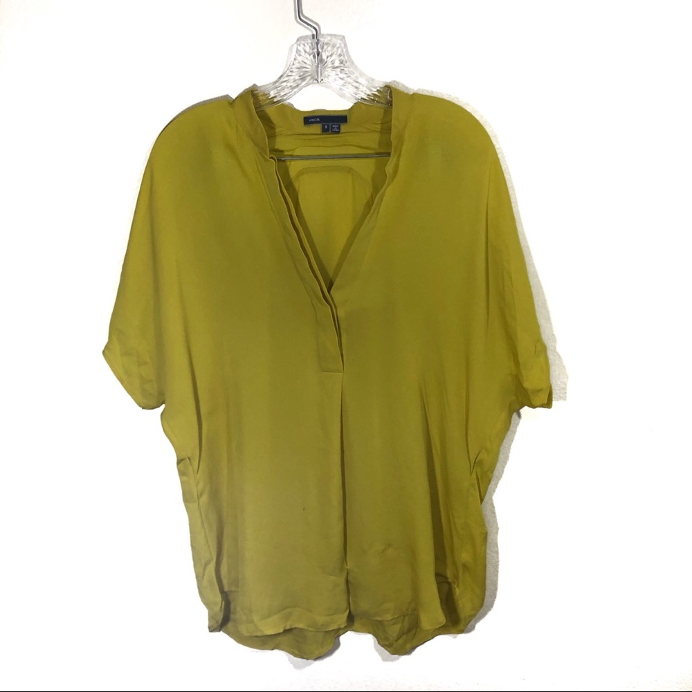 Vince Cap Sleeve Silk Blouse